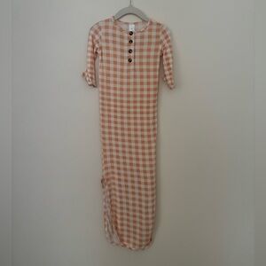 Lou Lou & Company Peach and White Gingham Kids Nightgown